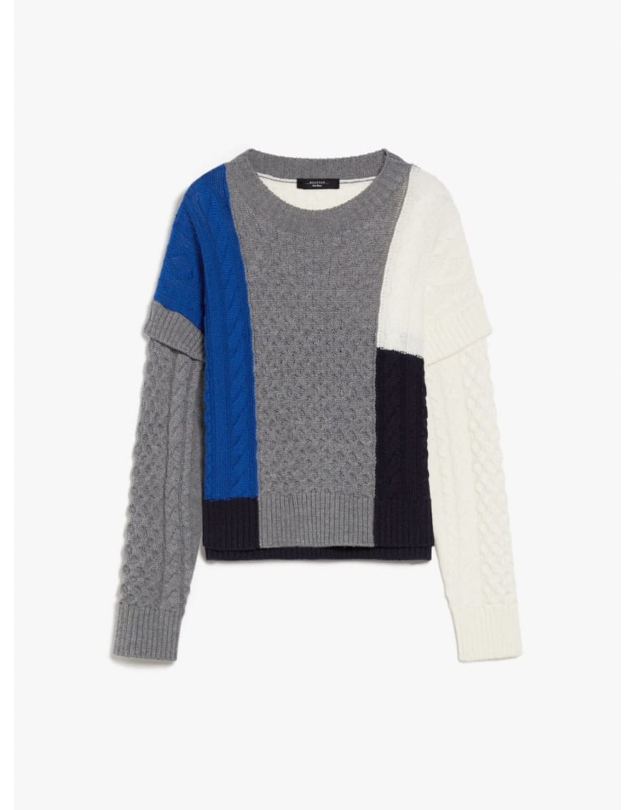 Max Mara Weekend Mestre Colourblock Textured Jumper Col: 011 Cornflowe