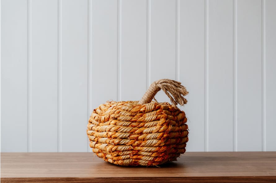 We Love Seasons Natural and Orange Wicker Pumpkin