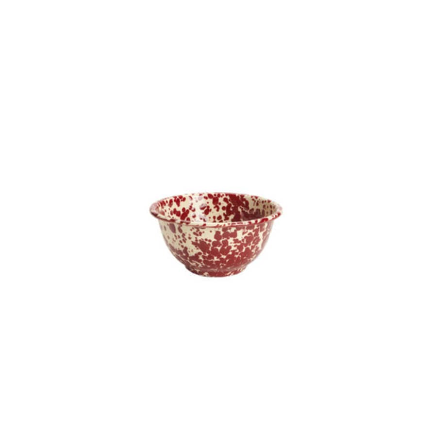 Crow Canyon Home Splatter Small Footed Bowl - Burgandy & Cream