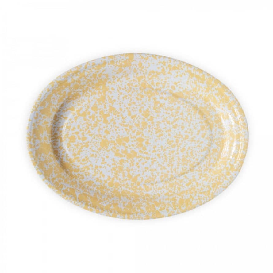 Crow Canyon Home Splatter Oval Platter - Yellow Splatter