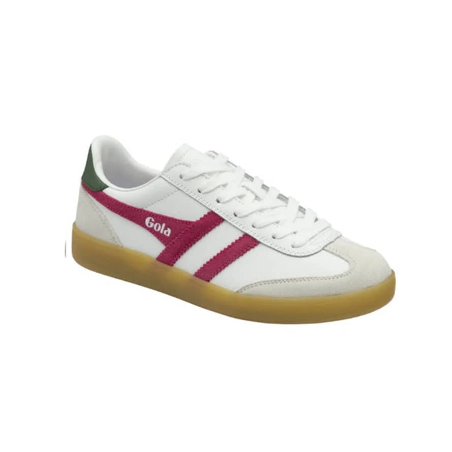 Gola Clb744wk Viper Leather White/Fuchsia/Evergreen/Gum