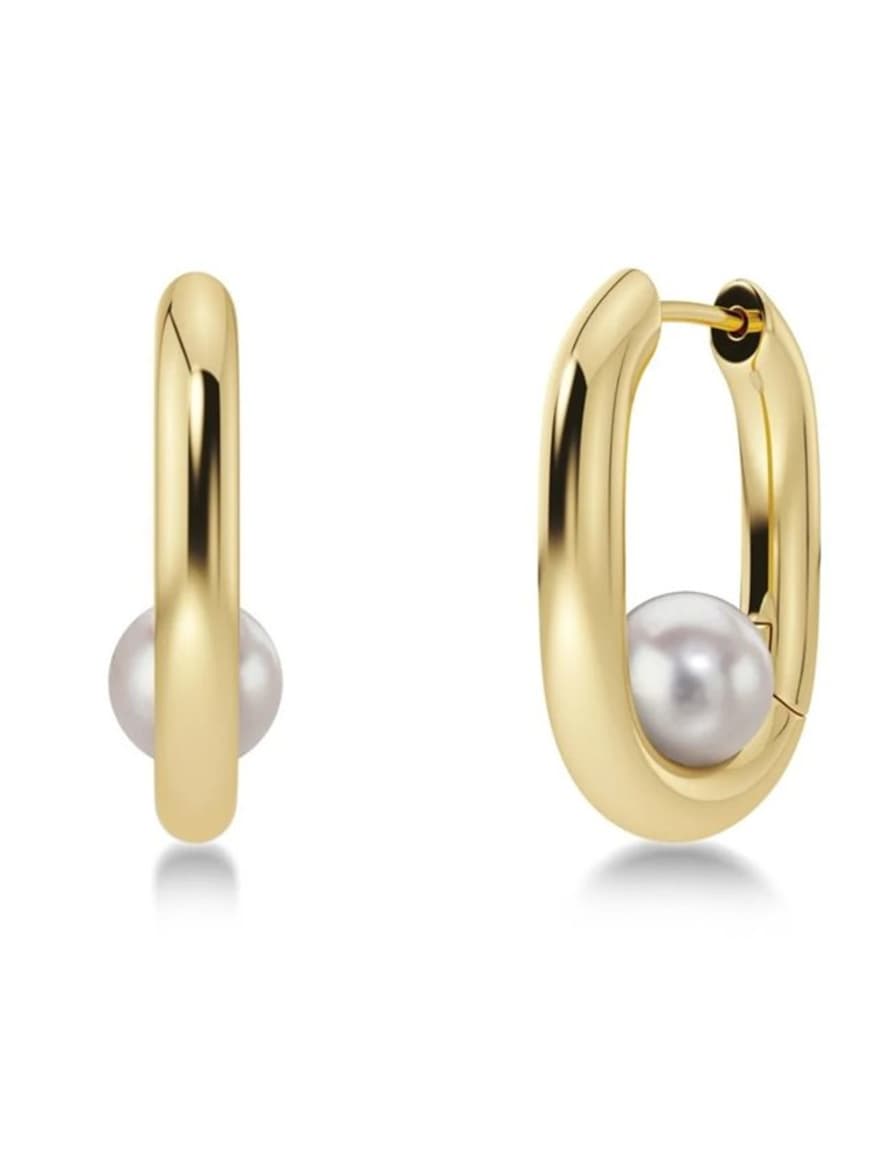 Edblad Modernist Pearl Hoop L Earrings - Gold