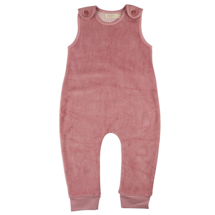 Pigeon Organics Pigeon Velour Playsuit, Pink