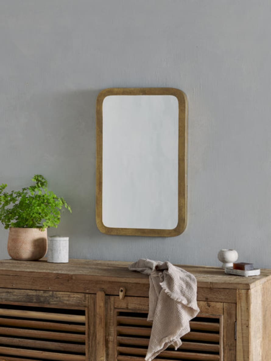 Lillian Daph Ungura Antique Brass Mirror