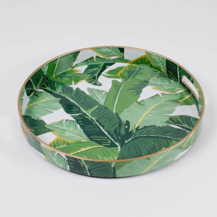  8 Oak Lane Banana Leaf Round Tray