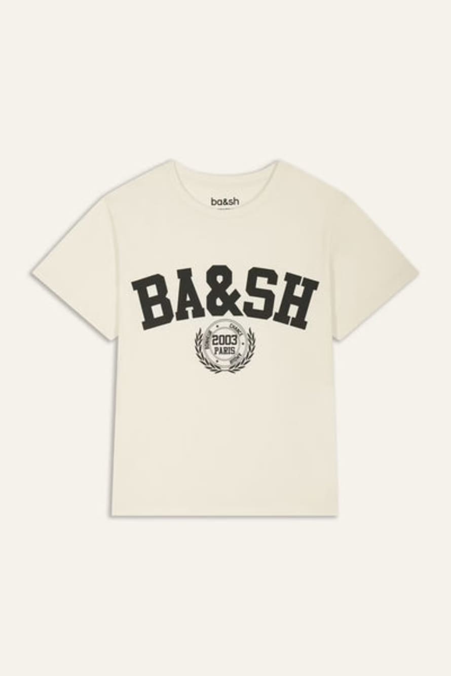 BA&SH Ecru Ioni Varsity T-Shirt