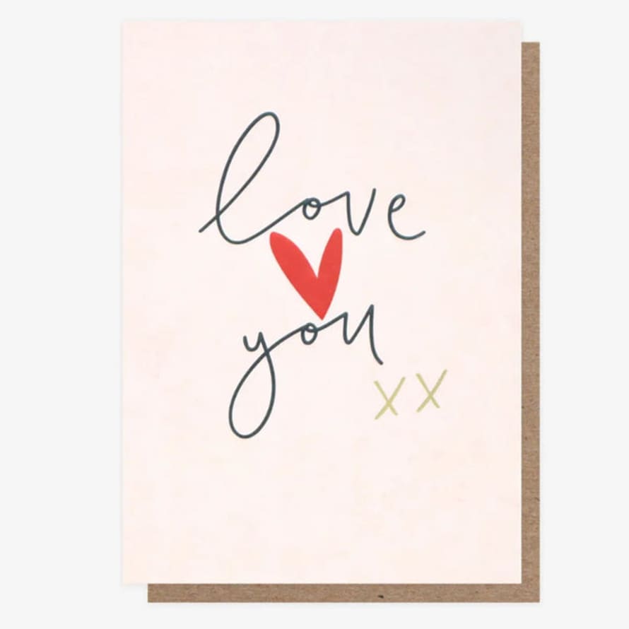 Caroline Gardner Cards Val002 Pink Love You Card