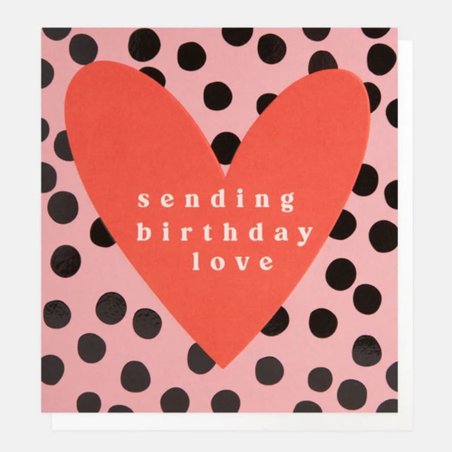 Caroline Gardner Cards Lot008 Happy Birthday Lovely Heart On Dotty Card