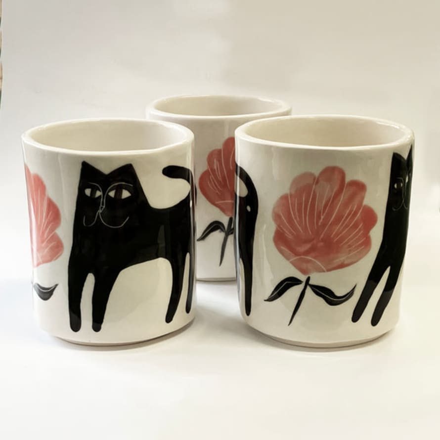 Anna Soba Cat and Flower Plant Pot