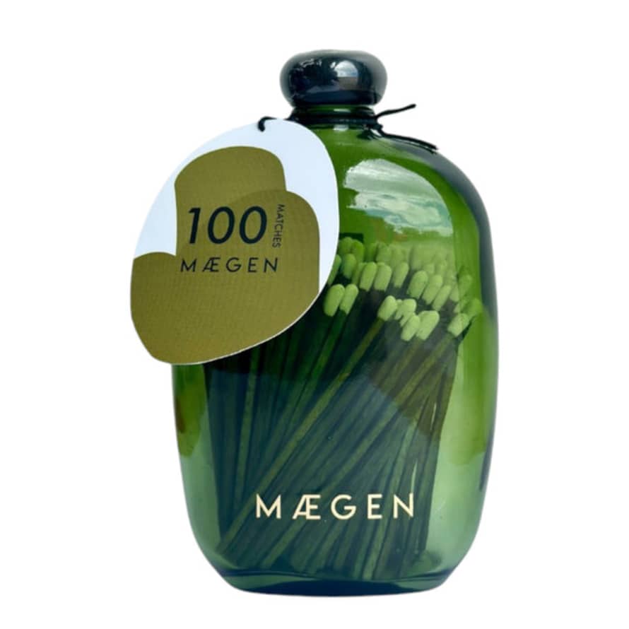 Maegen Matches In Bubble Glass Bottle Green