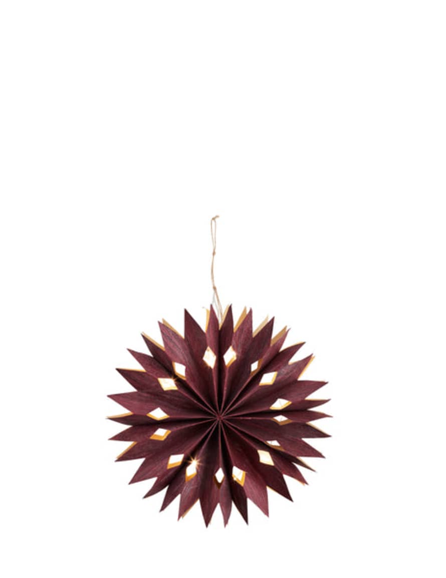 Madam Stoltz Led Paper Star In Wine 30cm