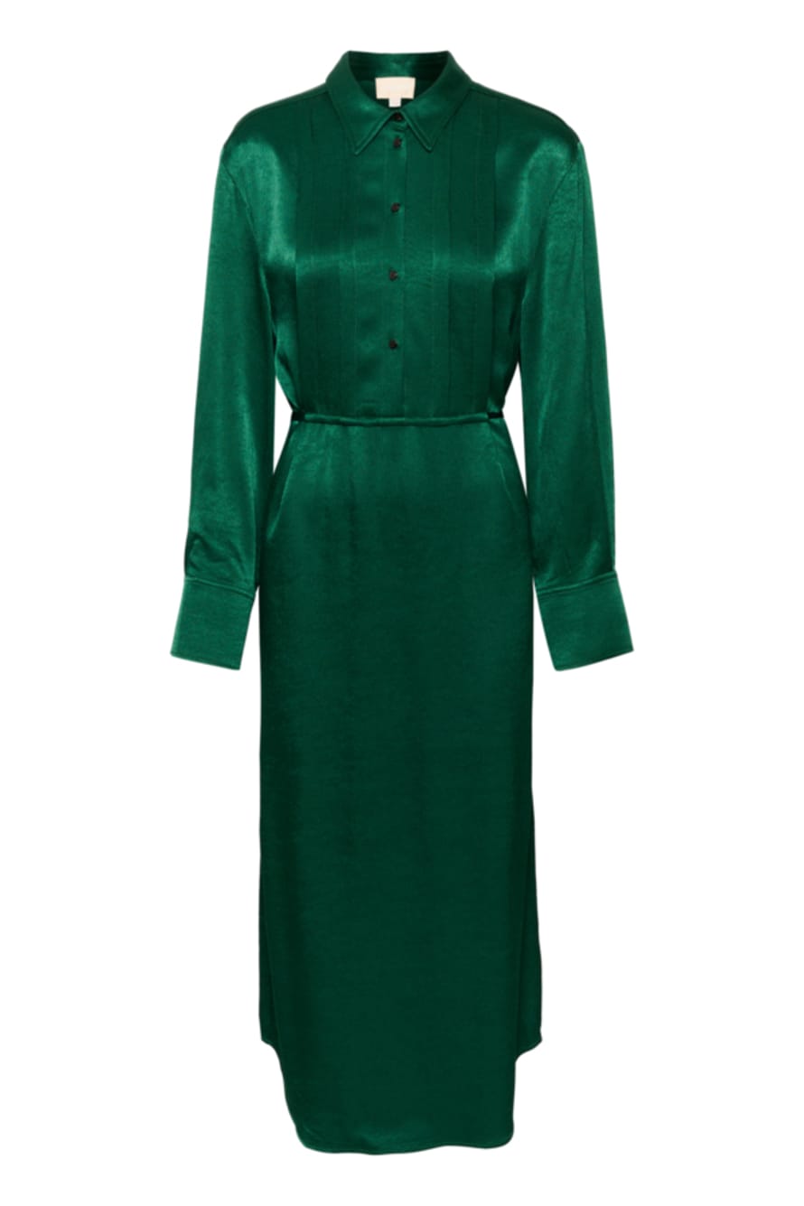 Soaked in Luxury  Rain Forest Green Evaline Shirt Dress