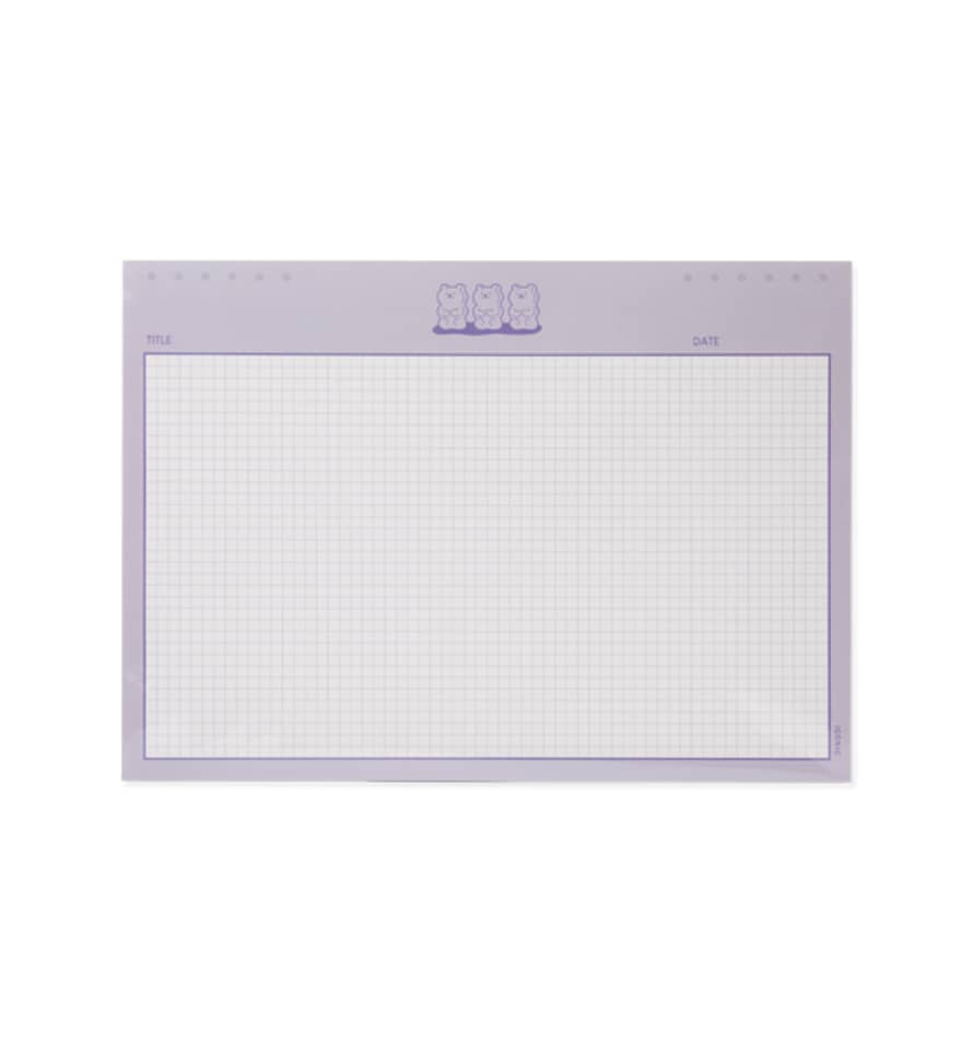 Iconic Wide B5 Grid Notepad, Violet