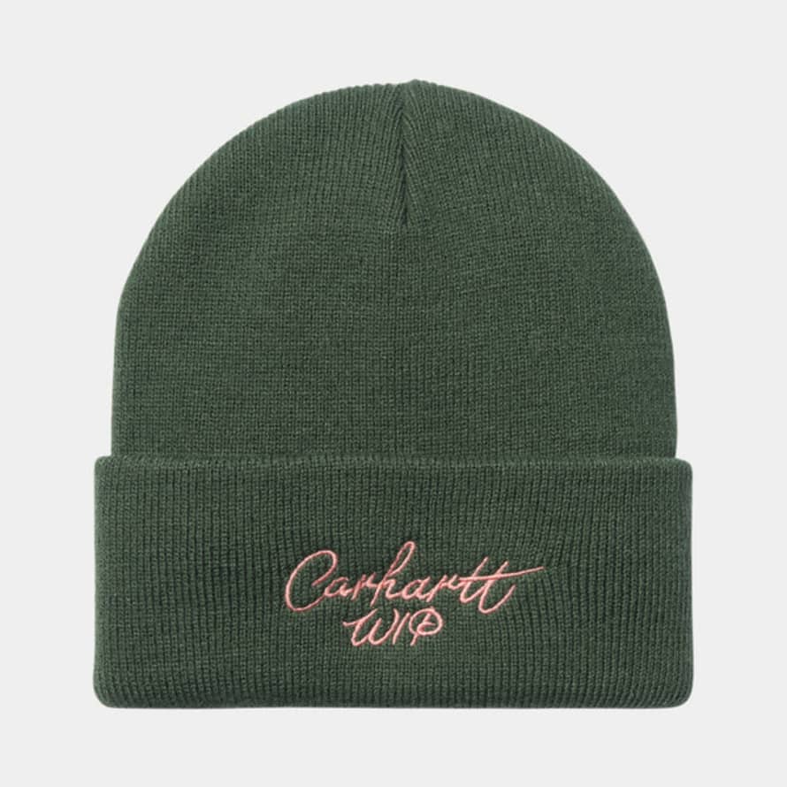 Carhartt WIP  Bonnet Sygnature Beanie Sycamore Tree / Dusty Rose