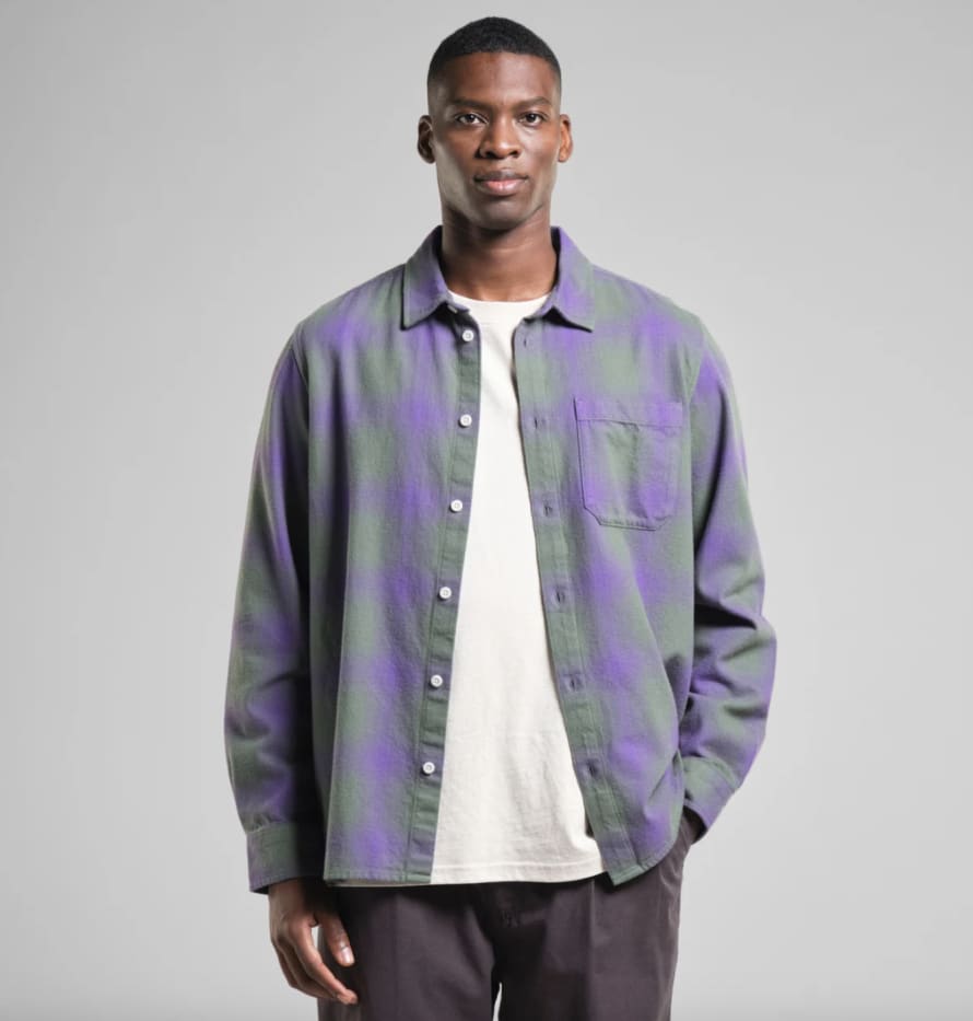 dedicated Shirt Rute Flannel Shadow Check Purple