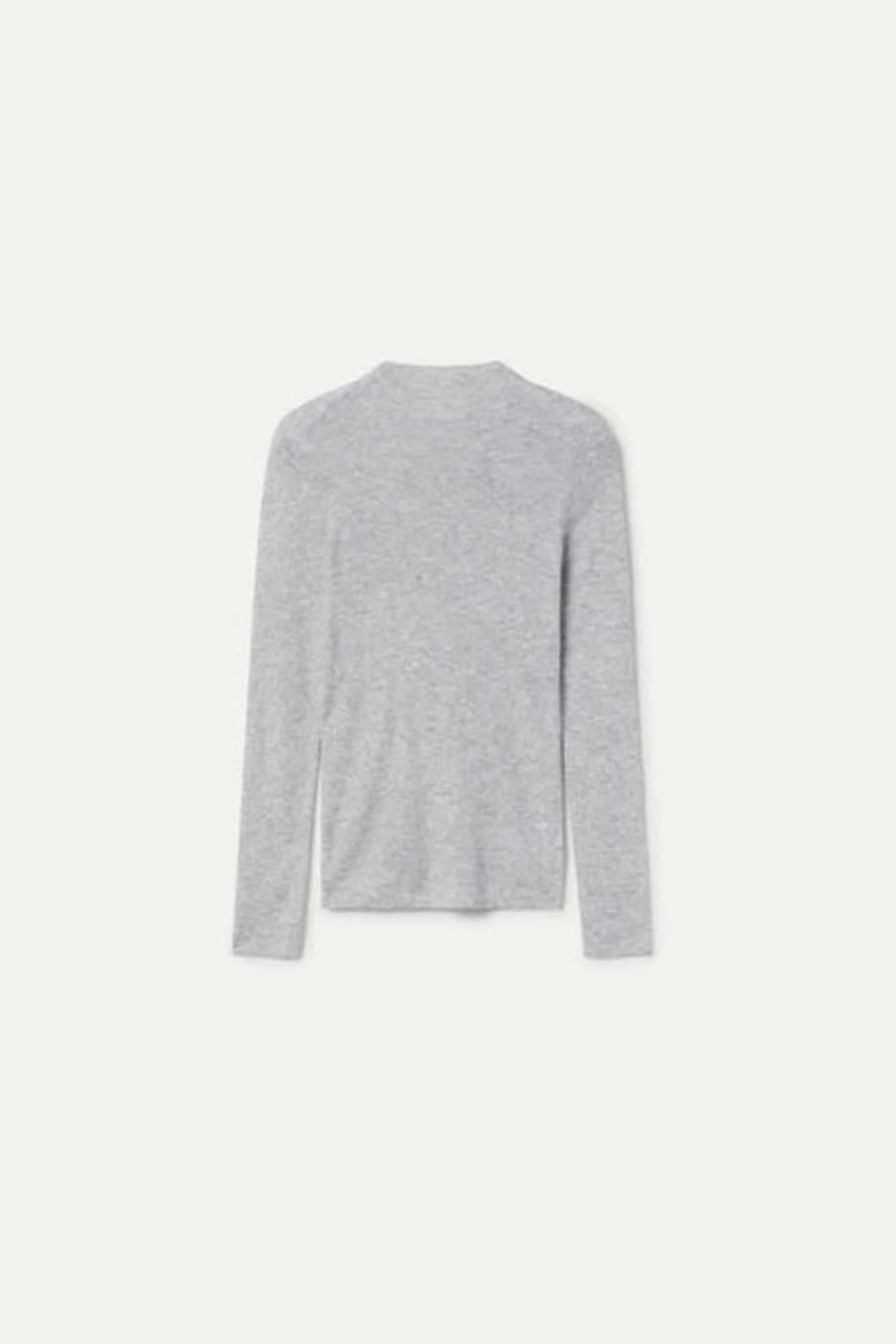 Compania Fantastica Long Sleeve Ribbed Top - Grey