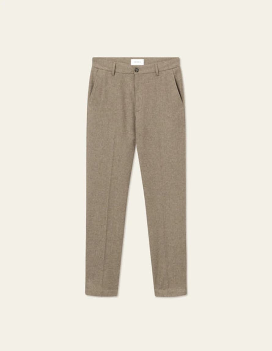 Les Deux Pantalon Como Reg Wool Suit Pants Desert Taupe Melange