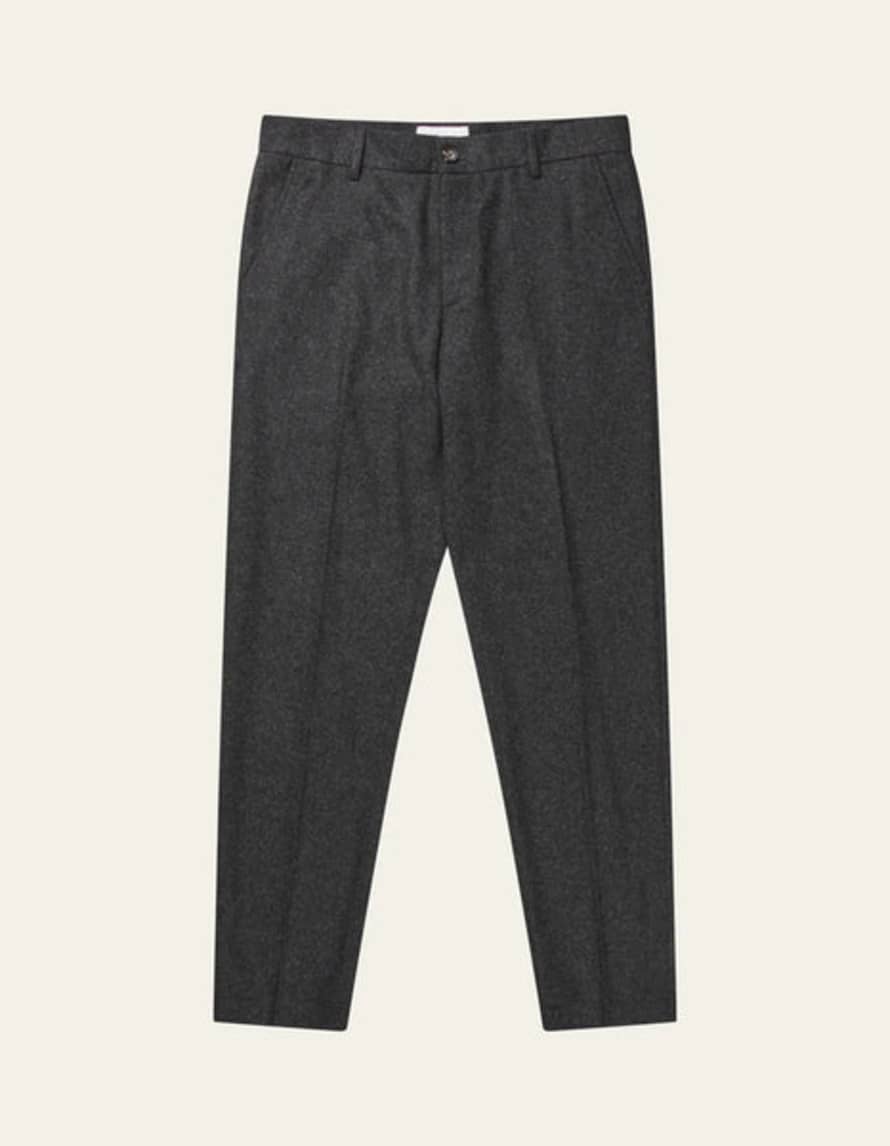 Les Deux Pantalon Como Reg Wool Suit Pants Charcoal Melange