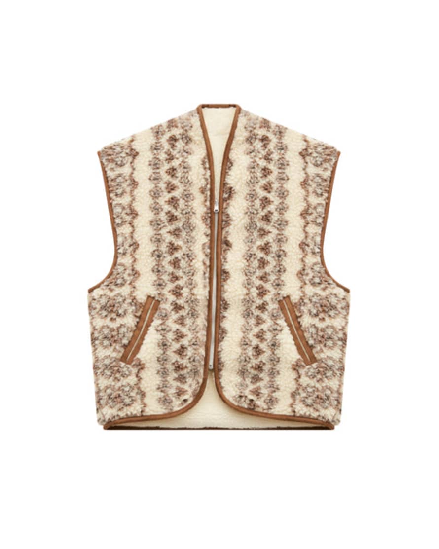 Marant Etoile Maximilia Ecru Faux-shearling Gilet