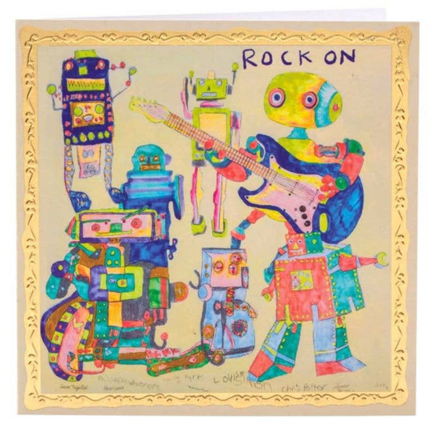 ARTHOUSE Unlimited Rock On Robot, Greetings Card