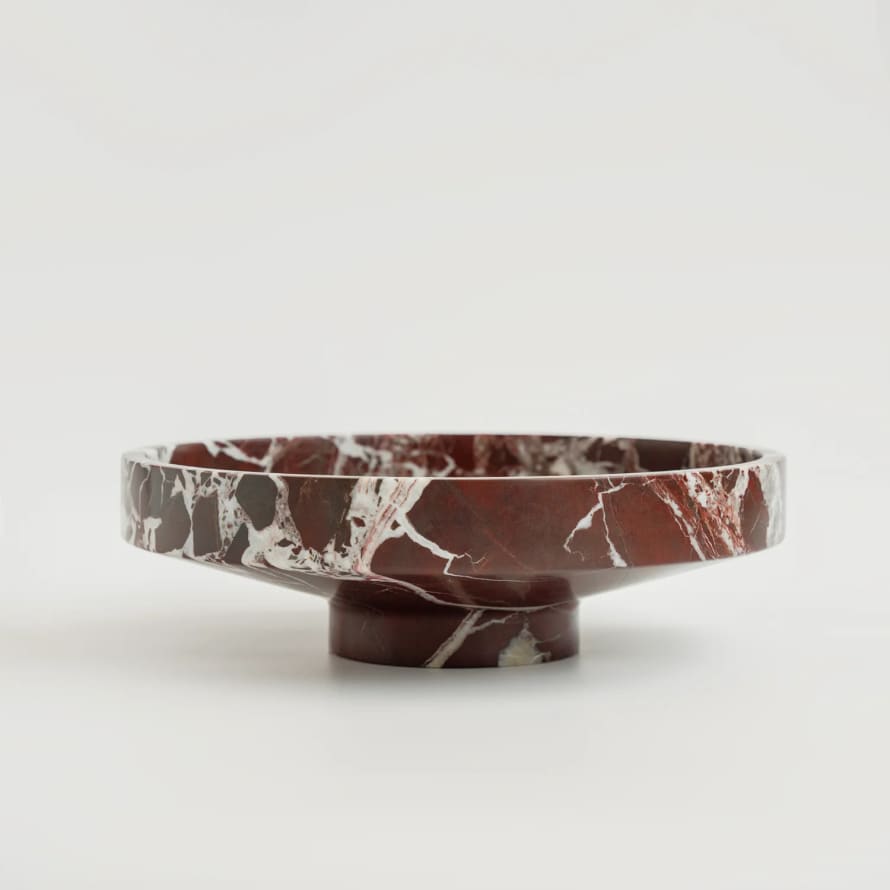 Kiwano Concept Rosso Marble Levanto Decorative Narrow Bowl