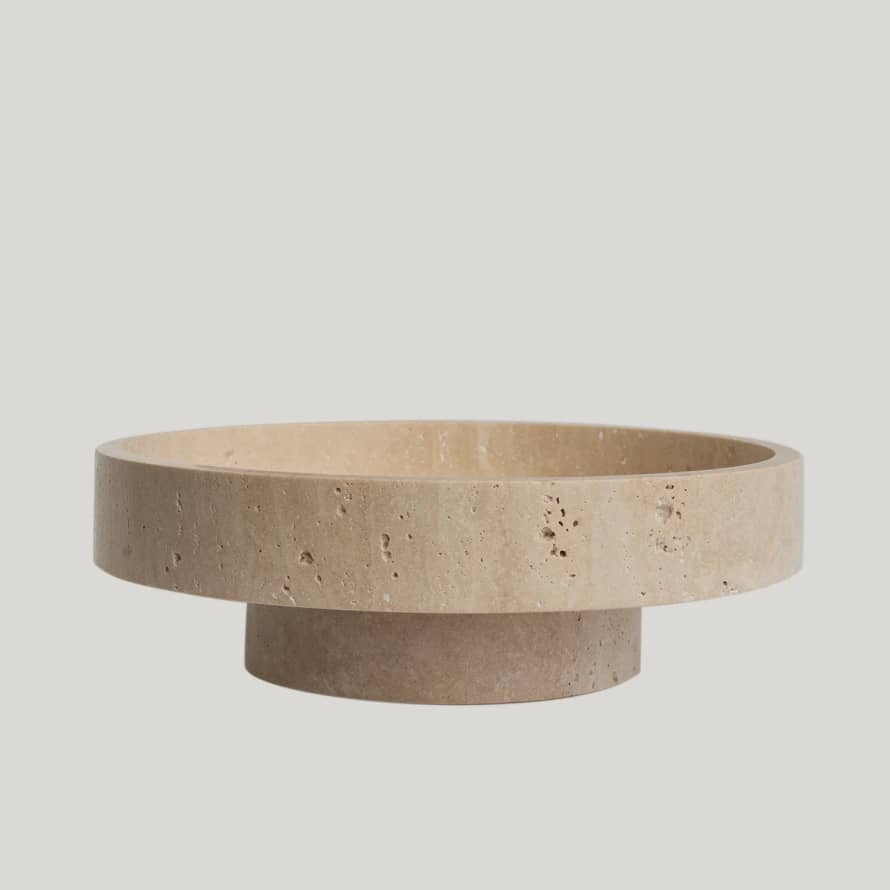 Kiwano Concept Cyclo Travertine Decorative Bowl