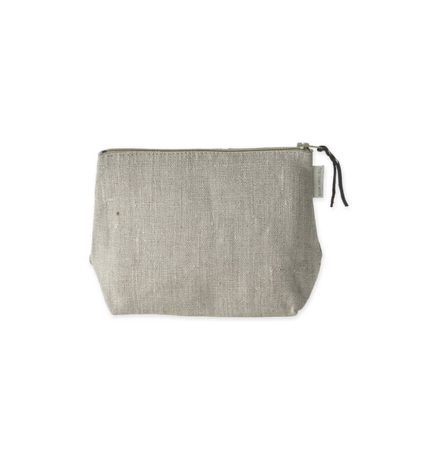 Fog Linen Work Natural Linen Chris Pouch, Medium