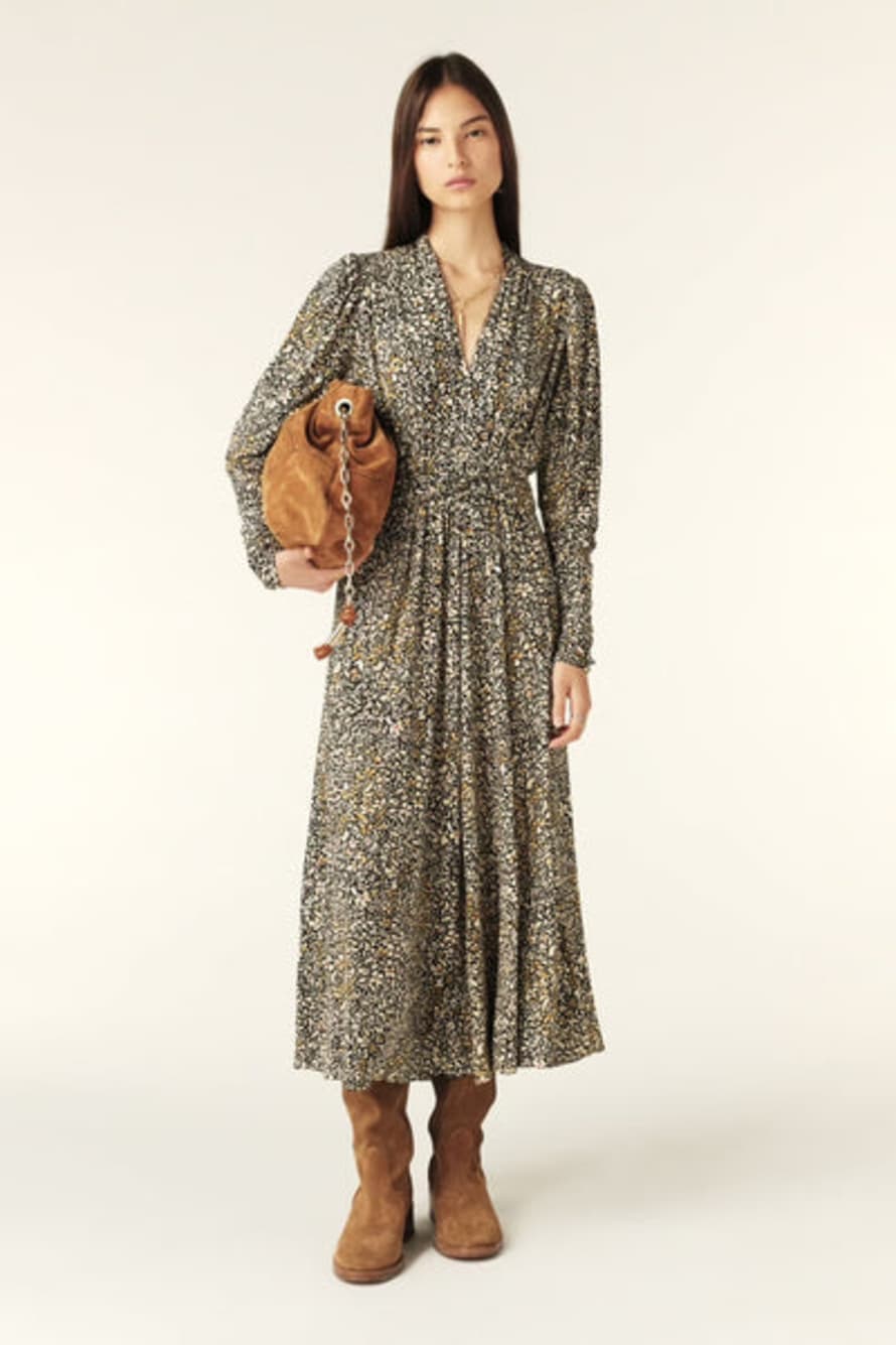 BA&SH Beige Seven Print Dress