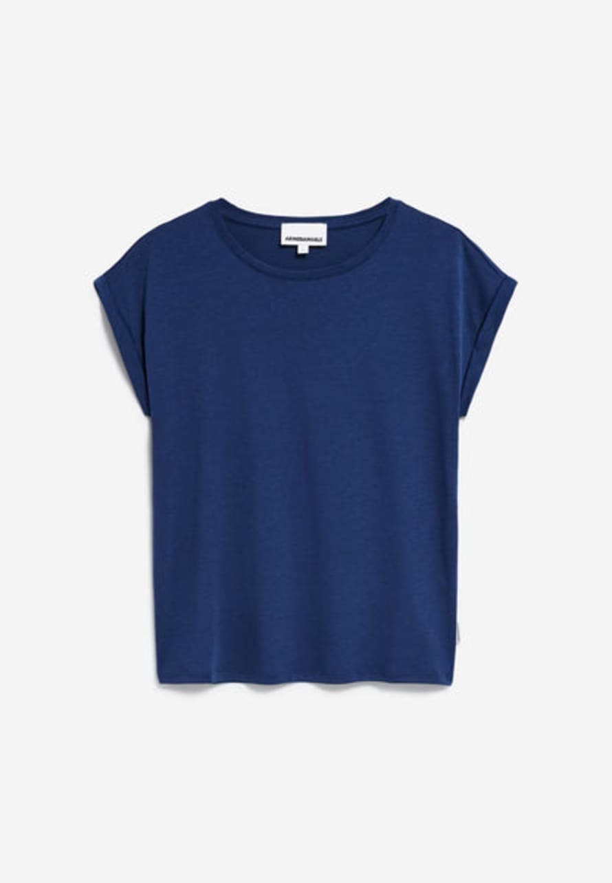 Armedangels Jilaana Cap Sleeve T-shirt | Faded Indigo