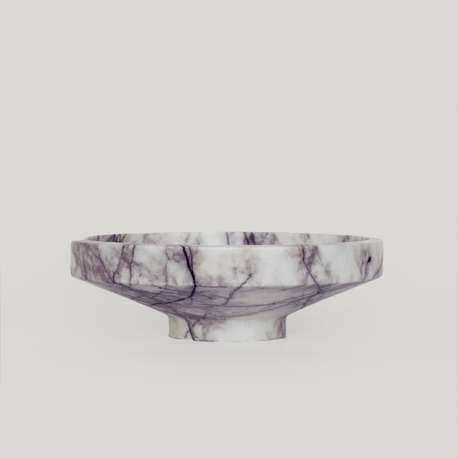 Kiwano White Lilac Marble Narrow Decorative Bowl