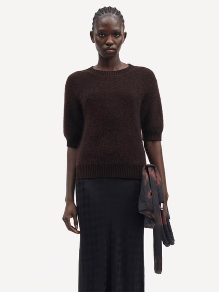  Samsoe Samsoe Jeanne Short Sleeve Jumper - Chocolate Torte