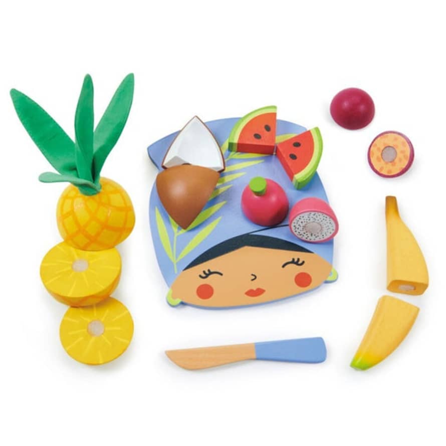 Tender Leaf Toys Tabla De Cortar Frutas Tropicales