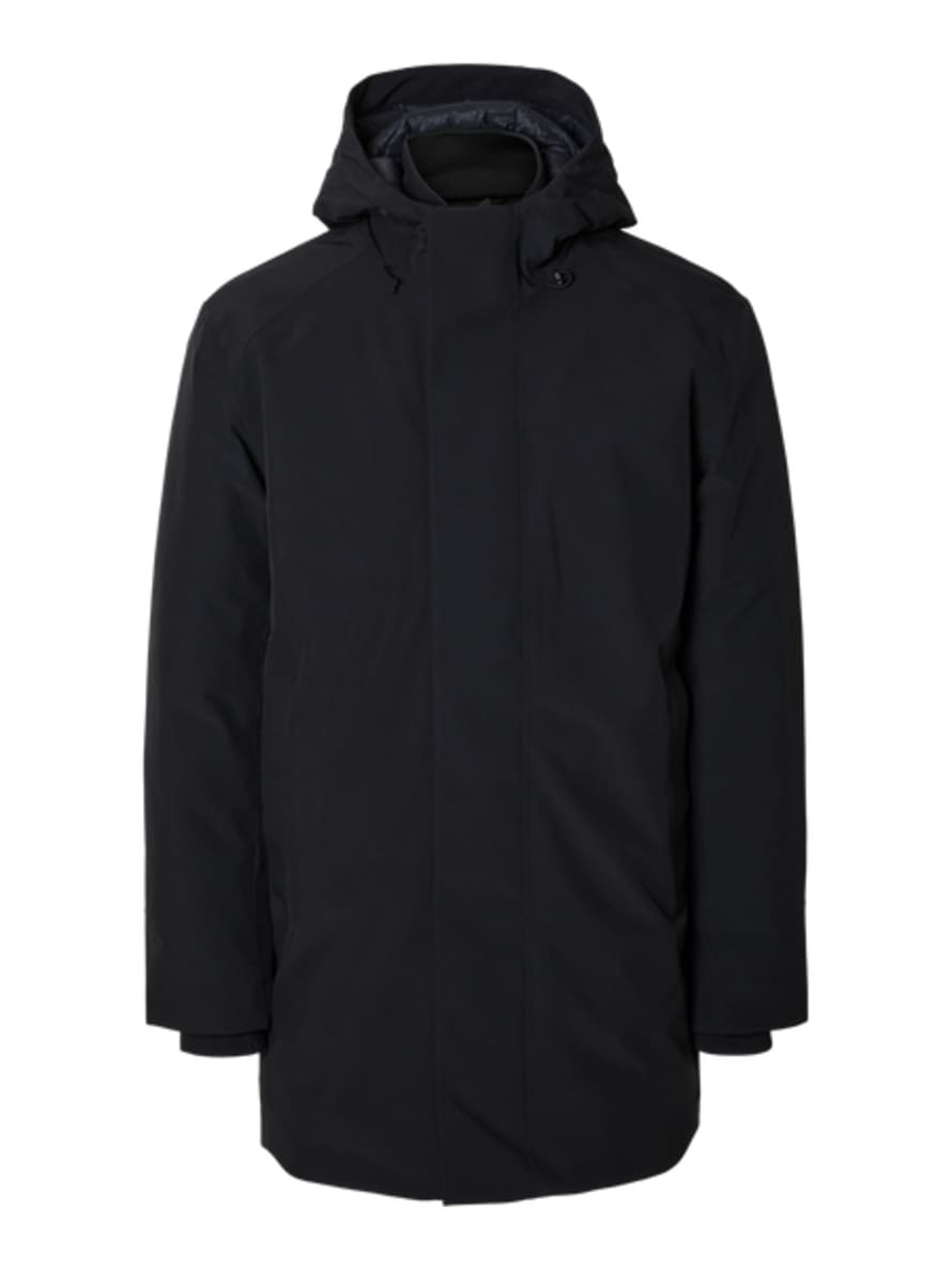 Selected Homme Slhfeist Black Tech Parka Jacket