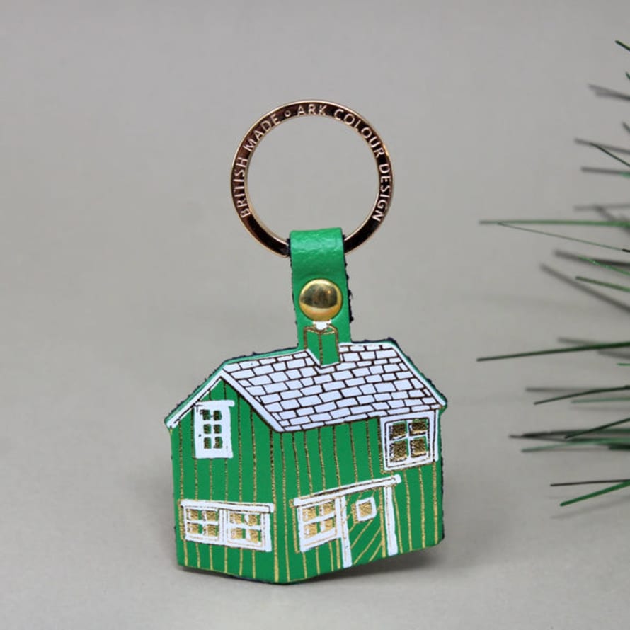 Ark Colour Design Log Cabin Leather Keyring