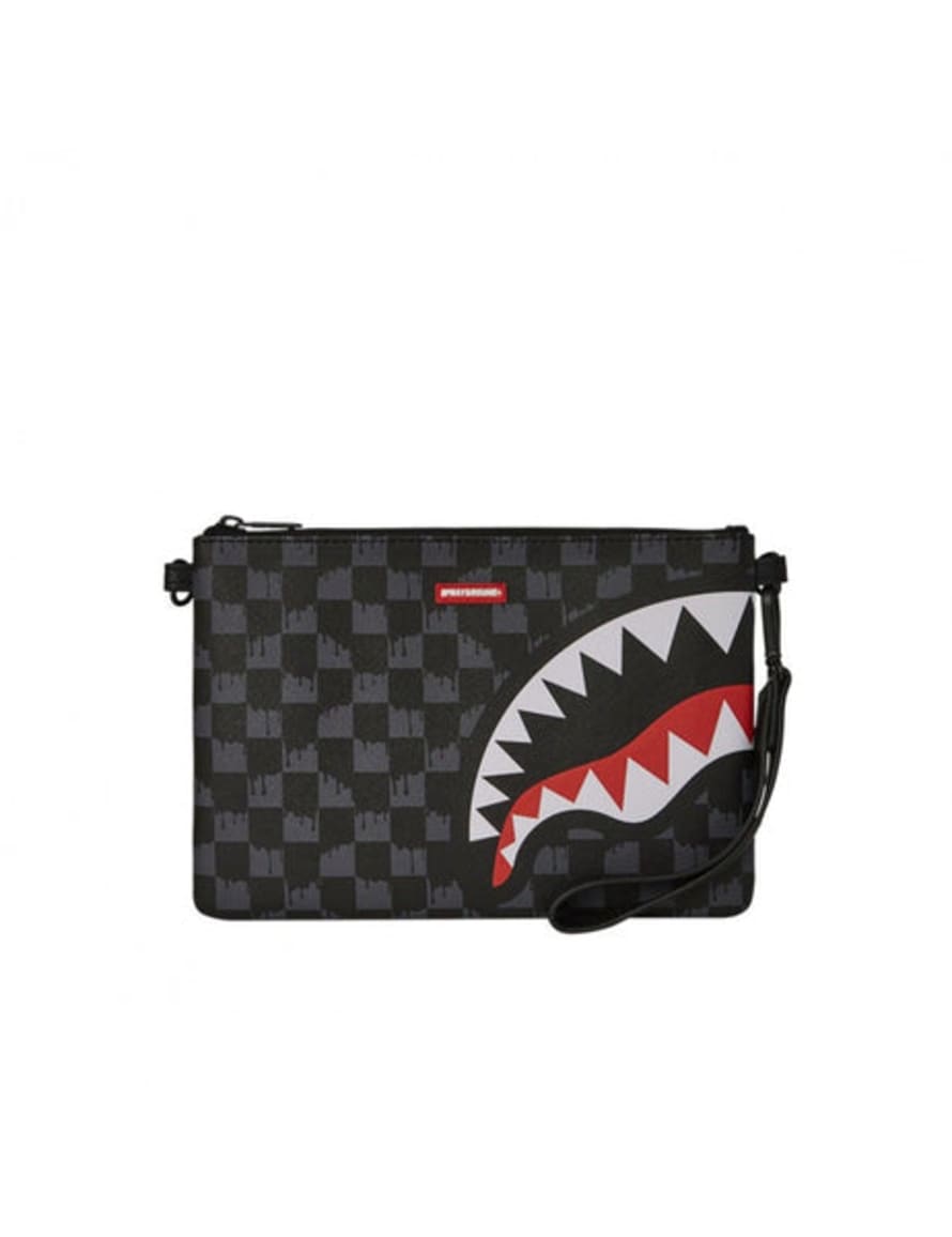 Sprayground Drip Check Shark Cross Clutch Strap 910b6571nsz