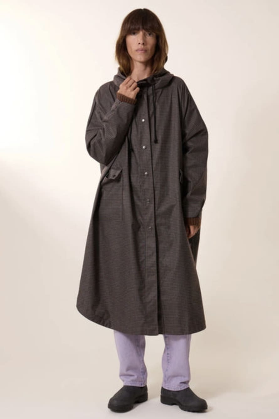 Leon & Harper Vannah Check Poncho Raincoat