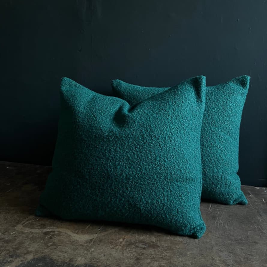 Walker Home Boucle Wool Cushion - Forest