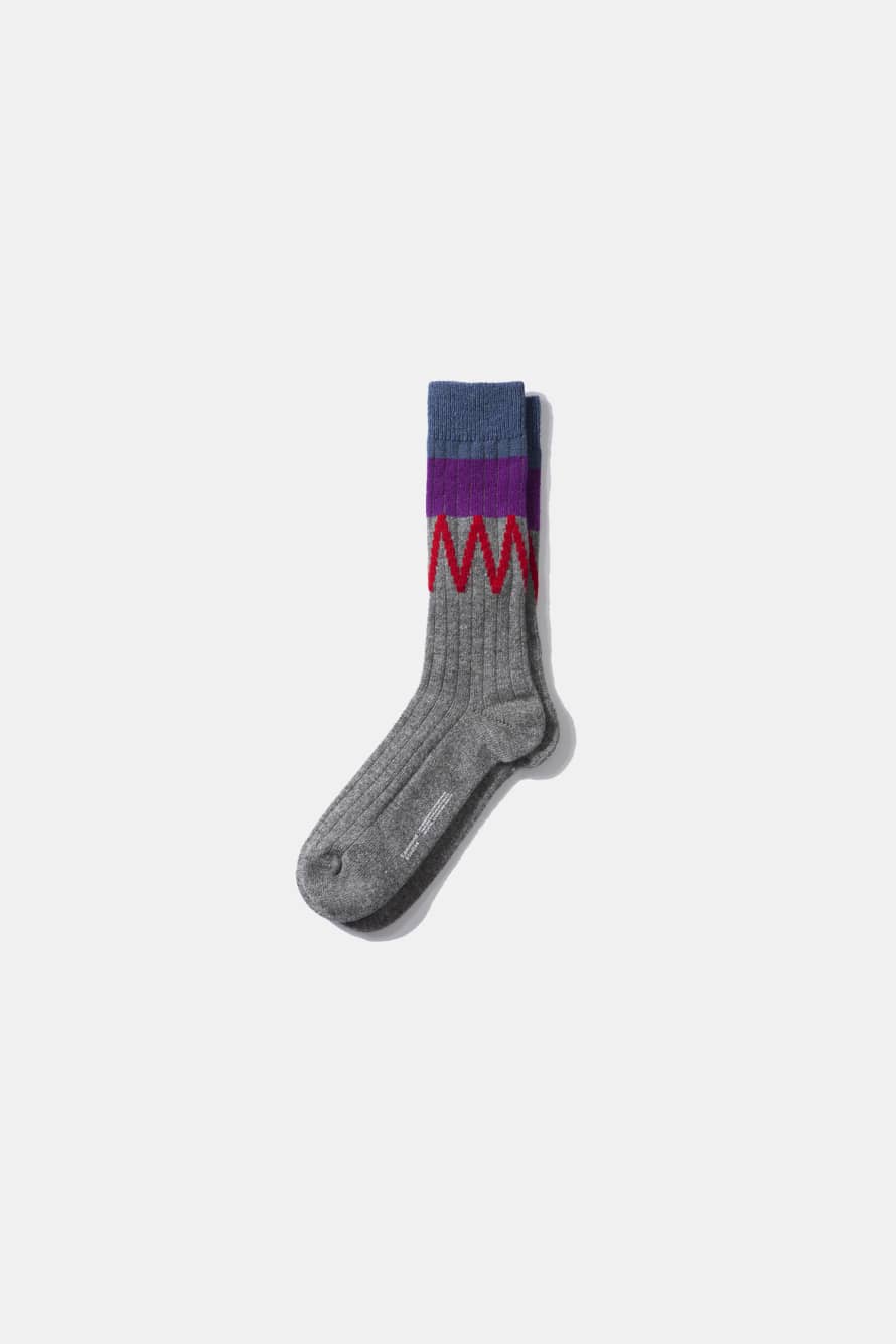 Edmmond Studio Grey Melange Scuff Socks