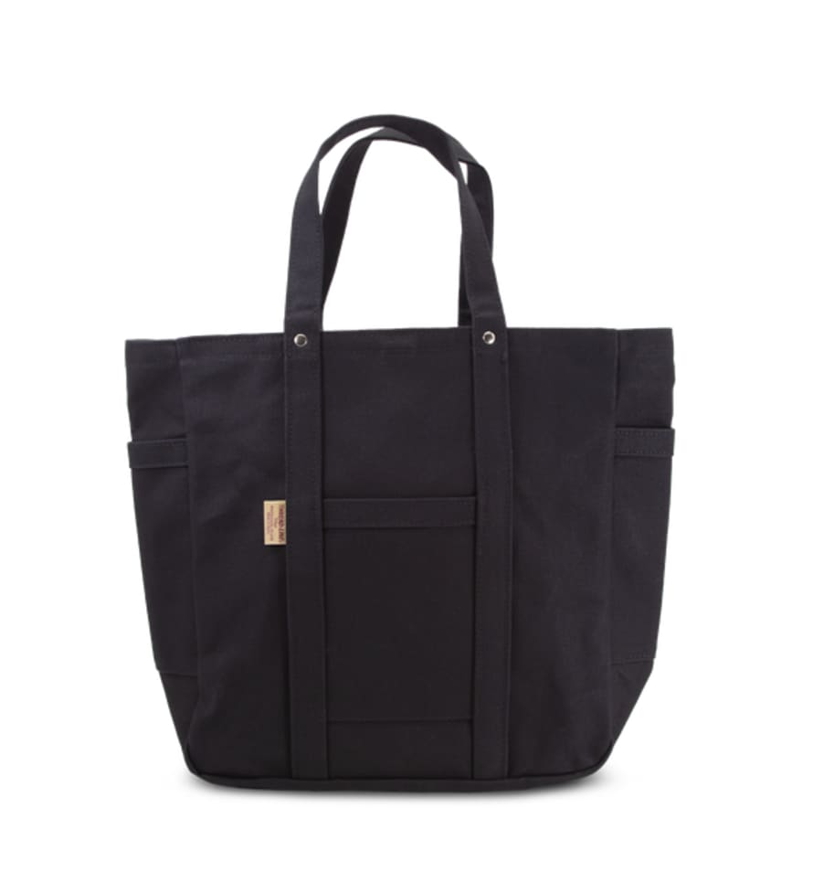 Thread-Line Square Canvas Tote Bag, Black