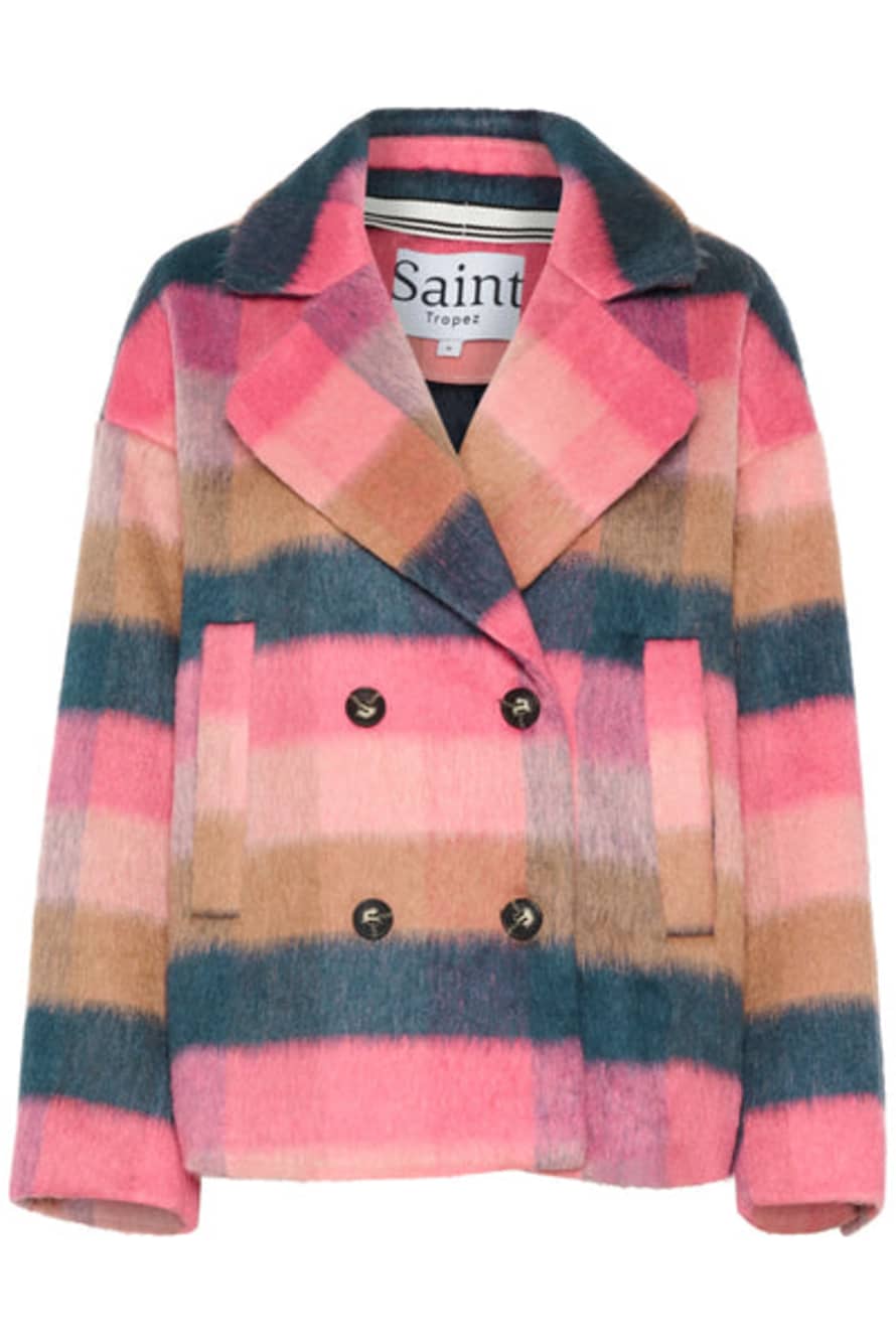 Saint Tropez Fearn Coat In Pink Power