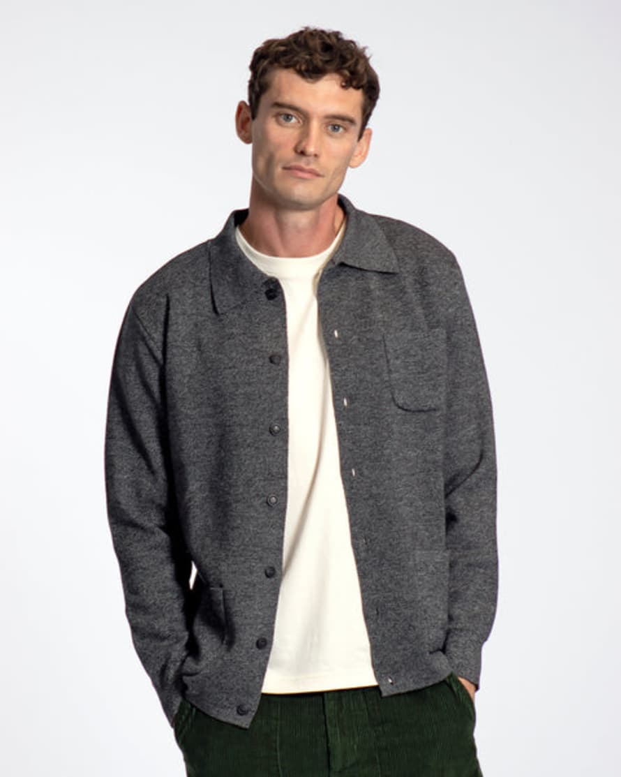 Far Afield Station Cardigan Melange Grey/black