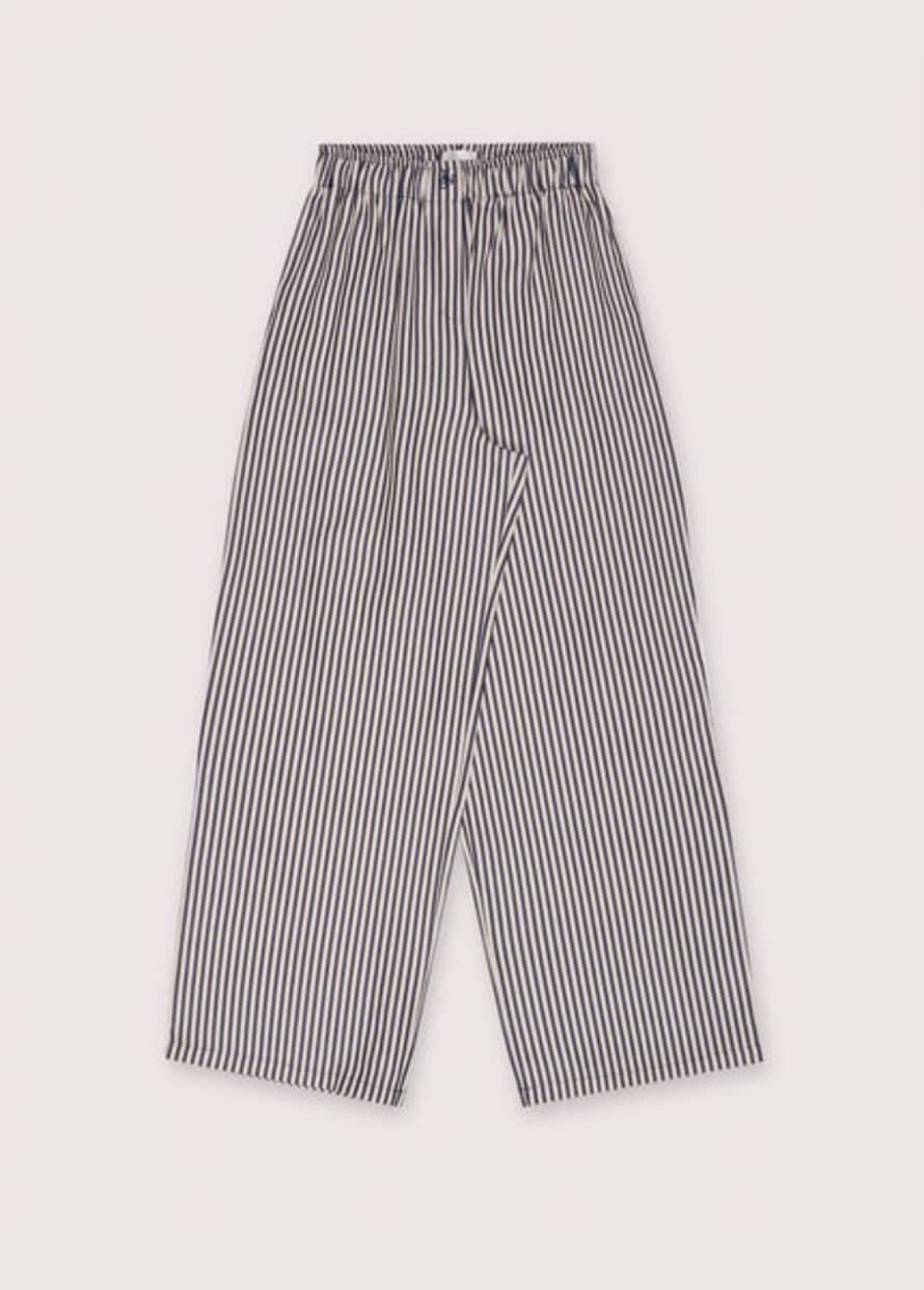 The New Society West Midnight Navy Stripes Trousers