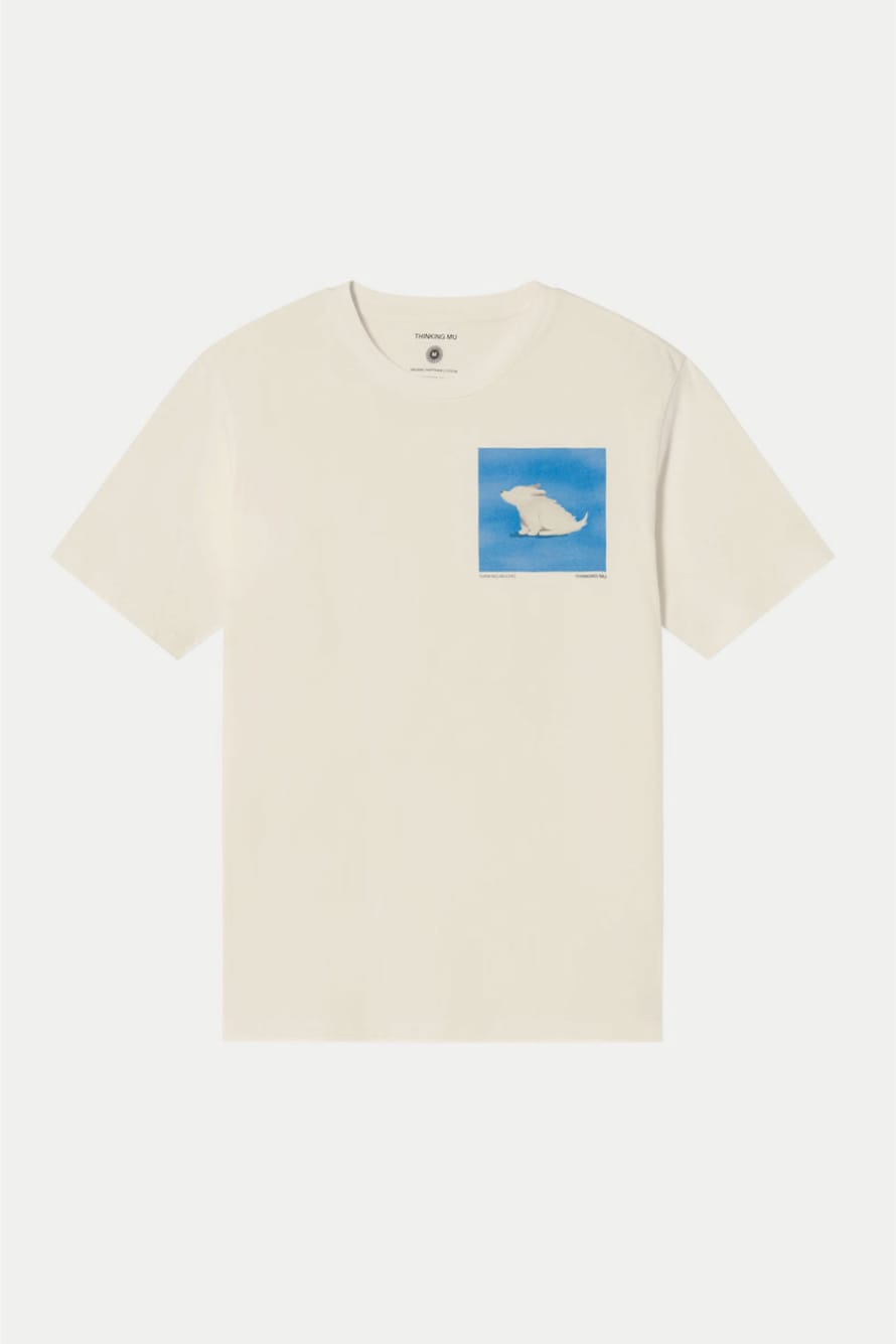 Thinking Mu White Animals Chest Zach Tee