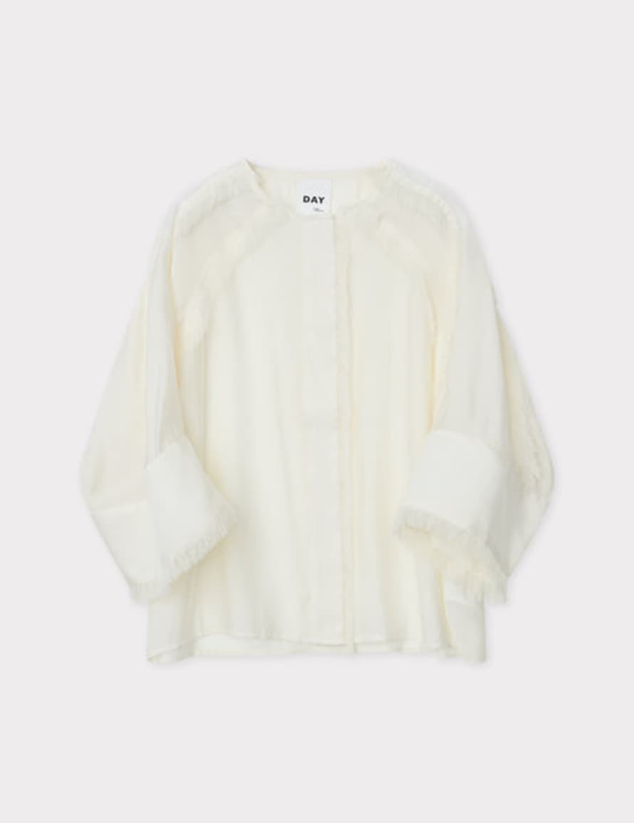 DAY Birger Vanilla Cassie Sheer Fringes Blouse