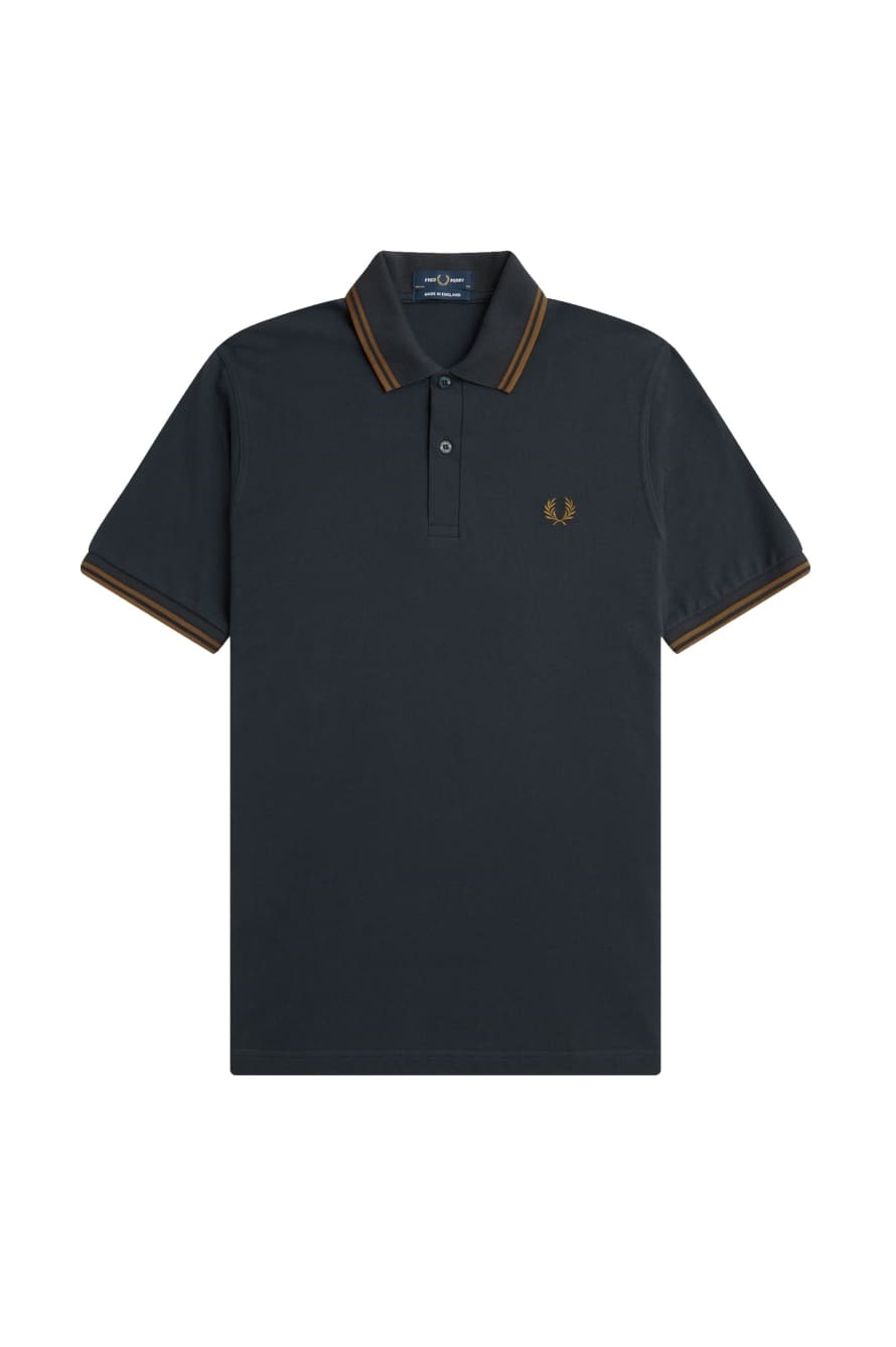 Fred Perry Fred Perry Reissues Original Twin Tipped Polo Night Green / Dark Caramel / Dark Caramel