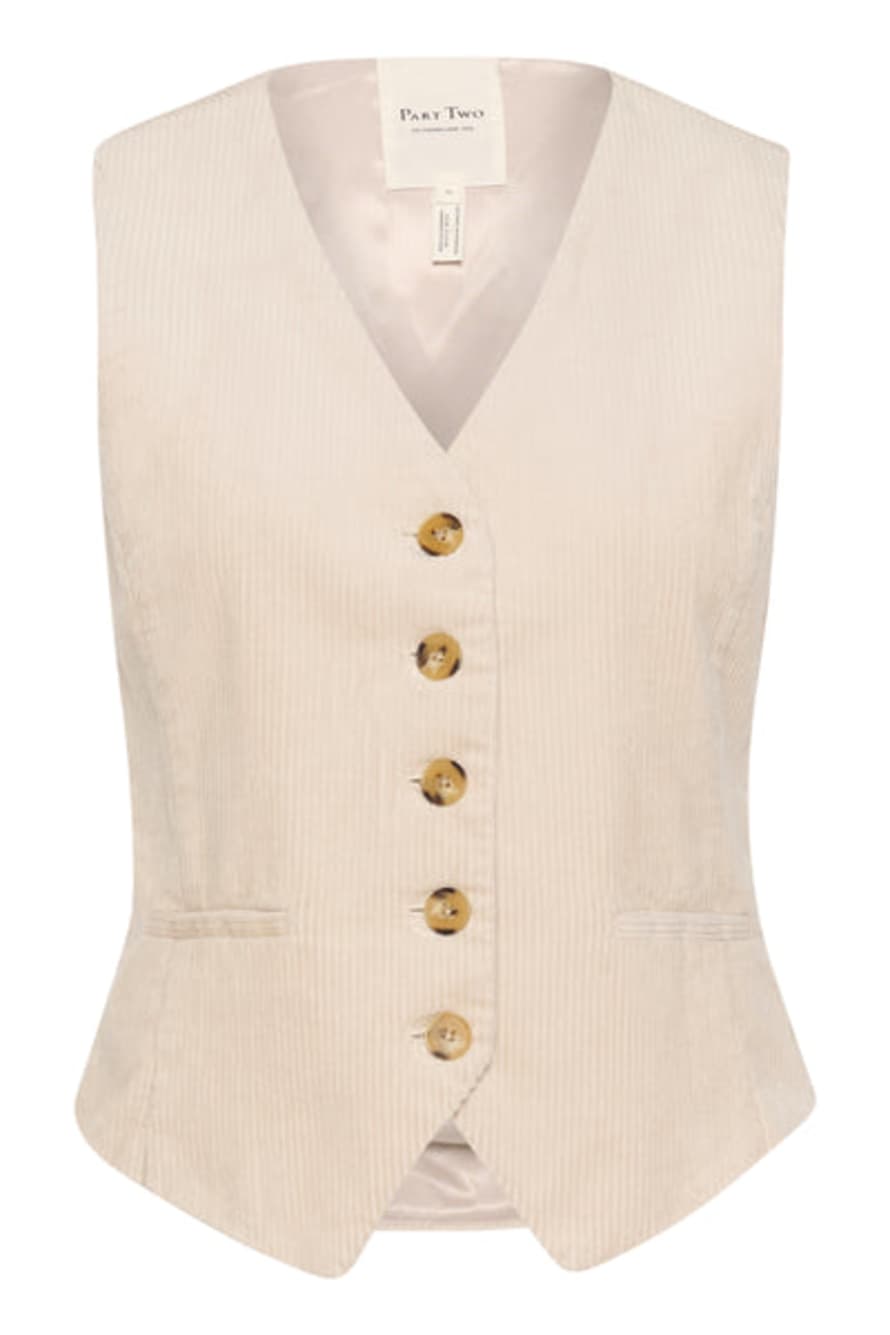 Part Two Linka Cord Waistcoat French Oak