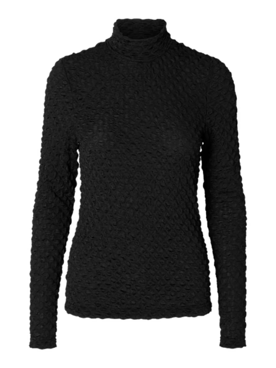 Selected Femme Timmi LS High Neck Top Black