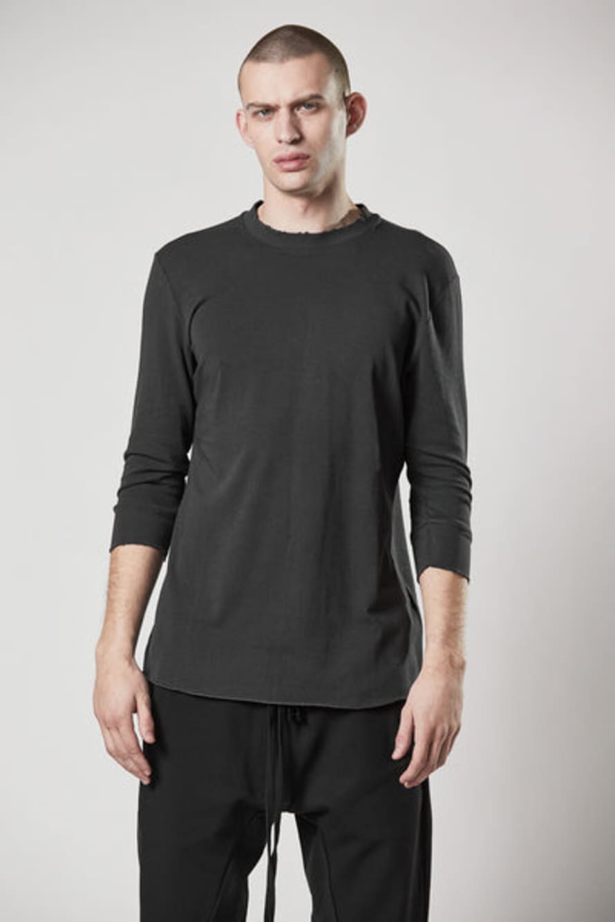 thom krom M Ts 796 3/4 Sleeve T-shirt Grey