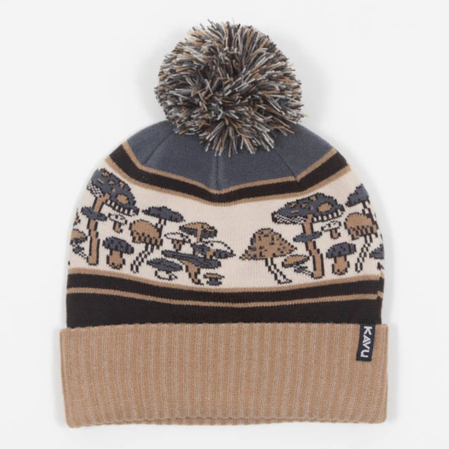 Kavu Herschel Mushroom Pom Beanie In Beige