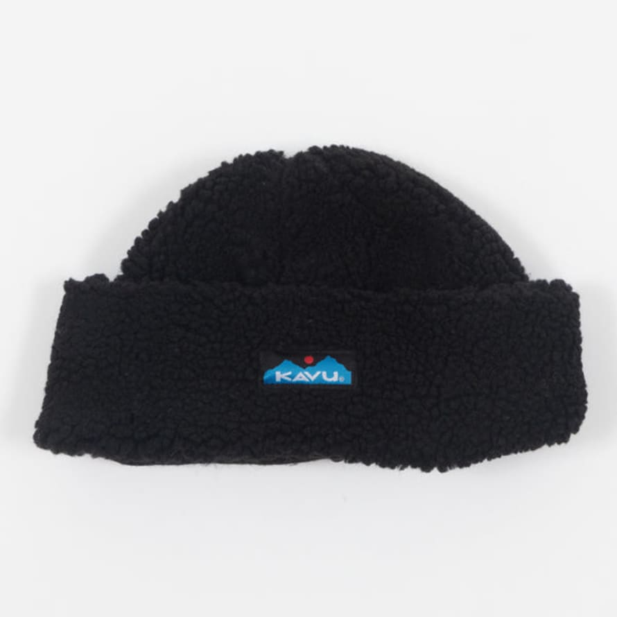 Kavu Fur Ball Sherpa Beanie In Black